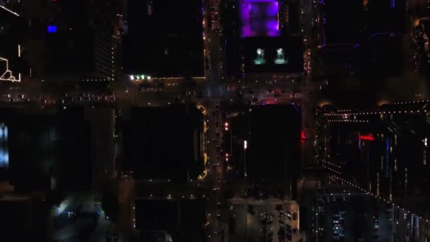 Fort Worth Night Top View Drone View Downtown Texas — Stok Video