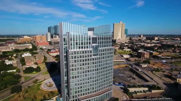 Fort Worth Vista Aérea Pier Imports Building Downtown Texas — Vídeos de Stock