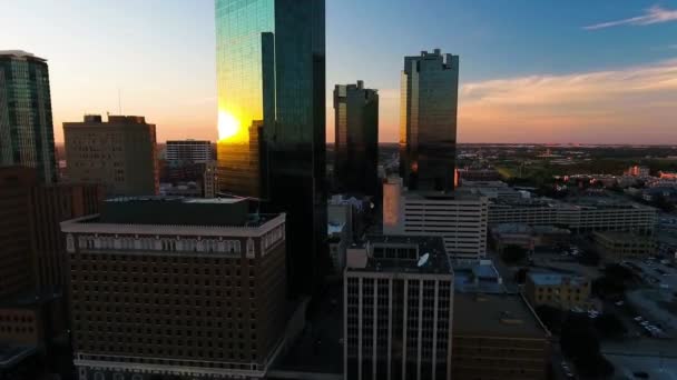 Fort Worth Centro Cidade Vista Aérea Paisagem Incrível Texas — Vídeo de Stock