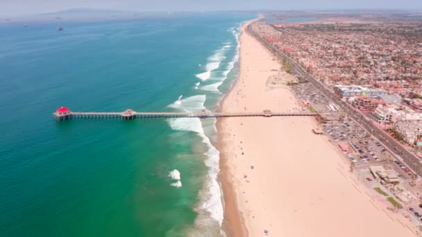 Huntington Beach Vista Aerea California Huntington Beach Pier — Video Stock