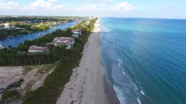 Pompano Plajı, Florida 'nın Atlantik Kıyısı, Drone View, Muhteşem Manzara