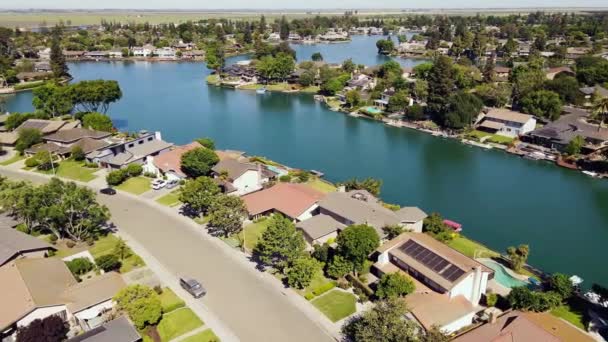 Stockton California Aerial View Pacific San Joaquin River — 비디오