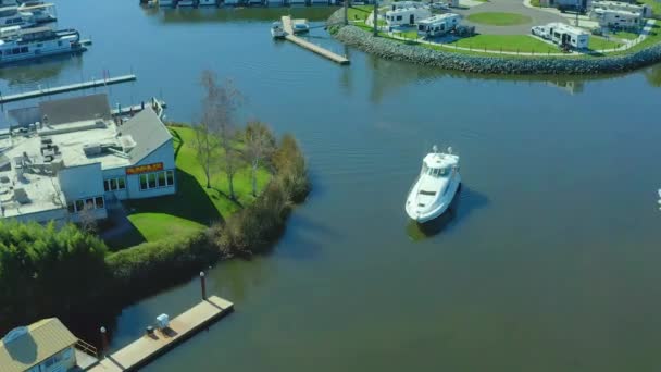 Stockton California Vista Aérea Río San Joaquín — Vídeo de stock