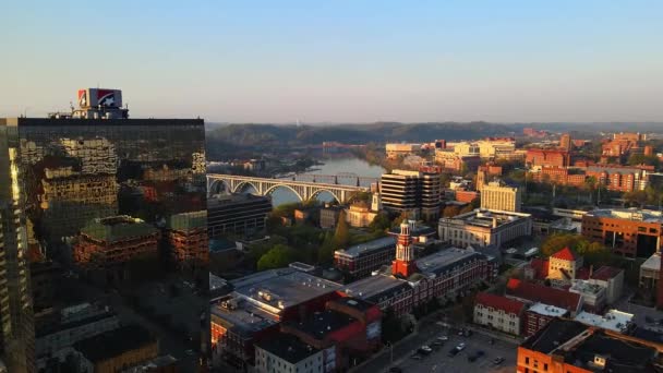 Knoxville Drone View Downtown Fantastiskt Landskap Tennessee — Stockvideo