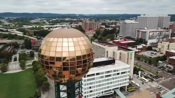 Knoxville Tennessee Esfera Del Sol Vistas Los Drones Centro Ciudad — Vídeo de stock