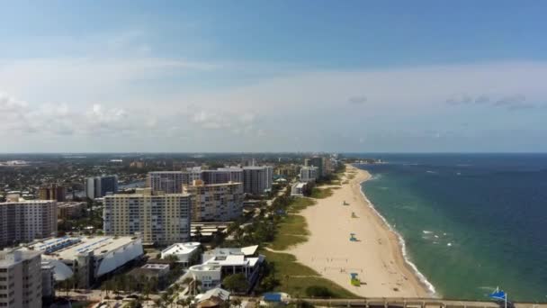 Pompano Beach Floridas Atlantkust Fantastiskt Landskap Flygfoto — Stockvideo