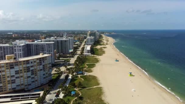 Pompano Beach Floridas Atlantkust Flygfoto Fantastiskt Landskap — Stockvideo