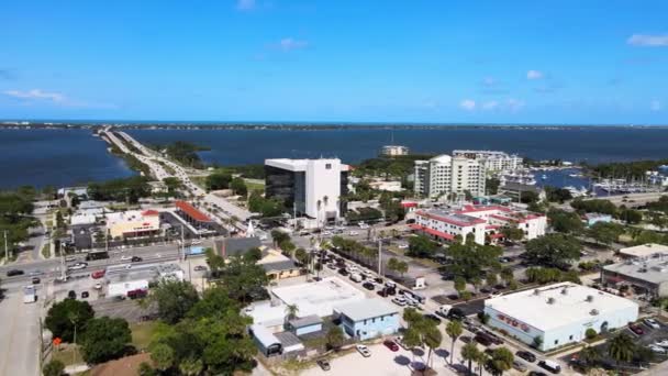 Melbourne Florida Aerial View Downtown Indian River — Stock video