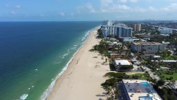Pompano Beach Floridas Atlantic Coast Aerial Flying Amazing Landscape — 비디오