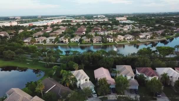 Miramar Florida Aerial Flying Waterfront View Amazing Landscape — 图库视频影像