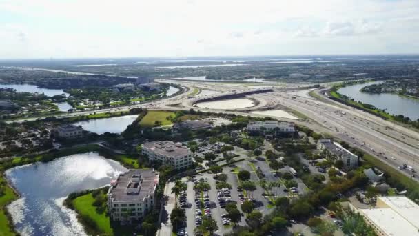 Miramar Florida Aerial Flying Amazing Landscape Interstate — 图库视频影像