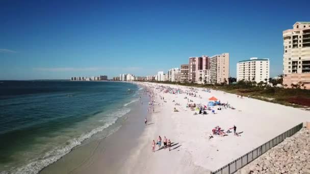 Marco Adası Plajı Hava Manzarası Florida Meksika Körfezi Nanılmaz Manzara — Stok video