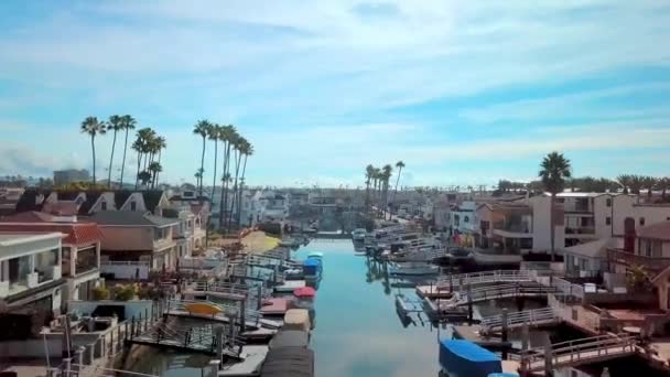 Newport Sahili Kaliforniya Newport Limanı Nanılmaz Manzara Hava Manzarası — Stok video