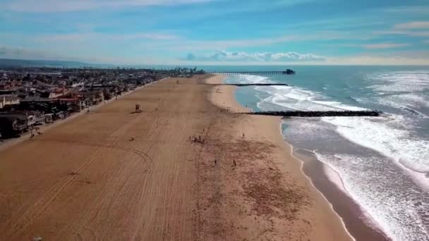 新港海滩 加利福尼亚 空中景观 巴尔博亚半岛 迷人的风景 — 图库视频影像