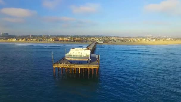 Newport Beach Kalifornia Widok Powietrza Newport Pier Niesamowity Krajobraz — Wideo stockowe