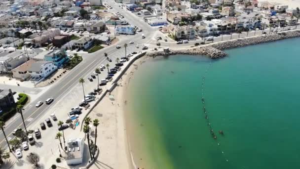 Oxnard Channel Islands Harbor Aerial View Kiddie Beach Park California — 비디오