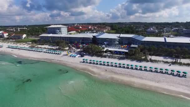 Panama City Beach Φλόριντα Καταπληκτικό Τοπίο Κόλπος Του Μεξικού Αεροφωτογραφία — Αρχείο Βίντεο