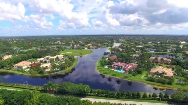 Weston Florida Flyg Från Luften Fantastiskt Landskap Waterfront View — Stockvideo