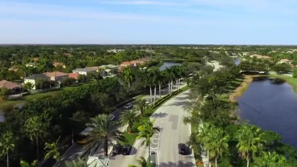 Weston Florida Amazing Landscape Waterfront View Aerial Flying — Stock Video