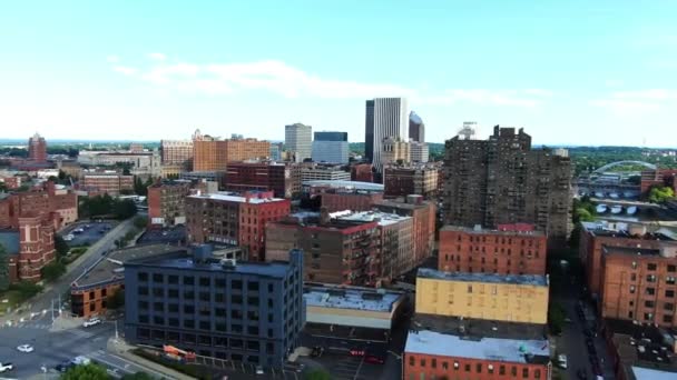 Rochester Aerial View Śródmieście Niesamowity Krajobraz Nowy Jork — Wideo stockowe