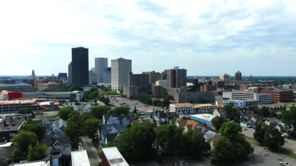 Rochester Luftaufnahme Bundesstaat New York Erstaunliche Landschaft Innenstadt — Stockvideo