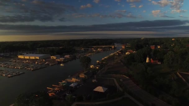 Akşam Rochester Hava Manzarası Rochester Limanı New York Eyaleti — Stok video