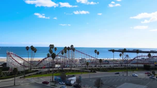 Santa Cruz Beach Boardwalk Drone View California Paesaggio Incredibile — Video Stock