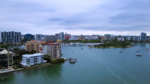 Sarasota Aerial View Bayfront Καταπληκτικό Τοπίο Φλόριντα — Αρχείο Βίντεο