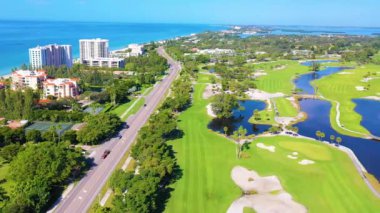 Drone View, Longboat Key, Florida Körfez Sahilleri Sahilleri, Muhteşem Manzara