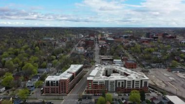 Ann Arbor, Drone View, Şehir merkezi, Michigan, Muhteşem Peyzaj