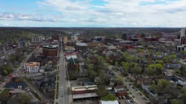 Ann Arbor, Drone View, Michigan, Downtown, İnanılmaz Manzara
