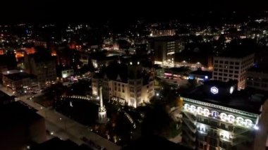 Scranton, Pennsylvania, City Lights, Downtown, Drone View