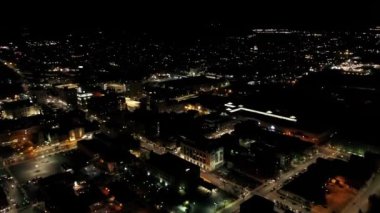 Scranton Gece, Pennsylvania, Drone View, Şehir Merkezi, Şehir Işıkları
