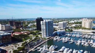 West Palm Beach, Lake Worth Lagoon, Downtown, Aerial View, Florida