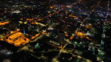 Gece Wichita, Drone View, Kansas, Downtown, City Lights