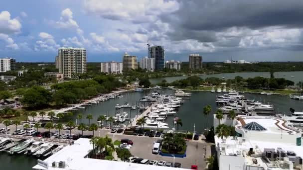 Sarasota Вид Воздуха Удивительный Пейзаж Флорида Bayfront — стоковое видео