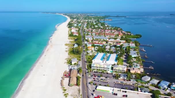 Brahbon Beach Anna Maria Island Aerial View Флорида Gulf Coast — стоковое видео