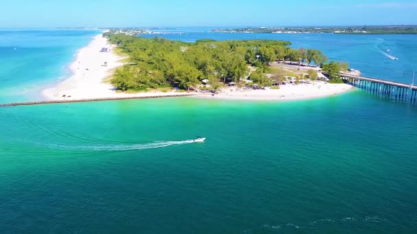 Bradenton Beach Anna Maria Island Drone View Florida Praias Costa — Vídeo de Stock