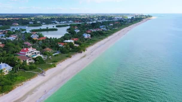 Drone Flying Longboat Key Florida Gulf Coast Stränder Fantastiskt Landskap — Stockvideo