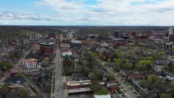 Ann Arbor Drone View Michigan Centrum Fantastiskt Landskap — Stockvideo