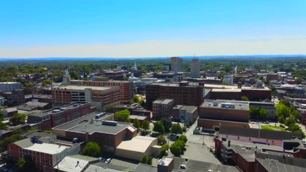 Lancaster Pennsylvania Centro Città Paesaggio Fantastico Drone Volare — Video Stock