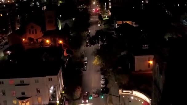Scranton Noite Pensilvânia Centro Cidade Luzes Cidade Vista Drone — Vídeo de Stock