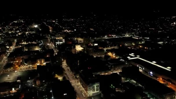 Scranton Noite Pensilvânia Vista Drone Luzes Cidade Centro Cidade — Vídeo de Stock