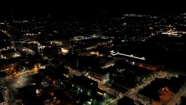 Scranton Noite Pensilvânia Vista Drone Centro Cidade Luzes Cidade — Vídeo de Stock