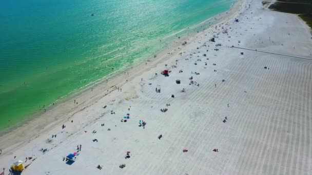 Siesta Key Beach Widok Powietrza Floryda Niesamowity Krajobraz Zatoka Meksykańska — Wideo stockowe