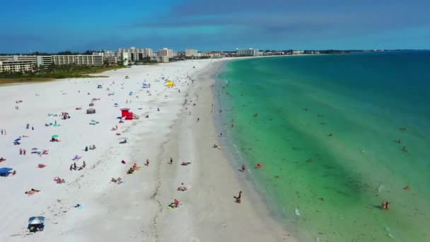 Siesta Key Beach Golfo México Vista Aérea Florida Paisaje Increíble — Vídeo de stock