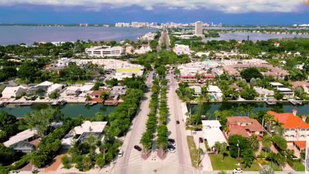 Lido Key Armands Circle Sarasota Uitzicht Lucht Florida — Stockvideo