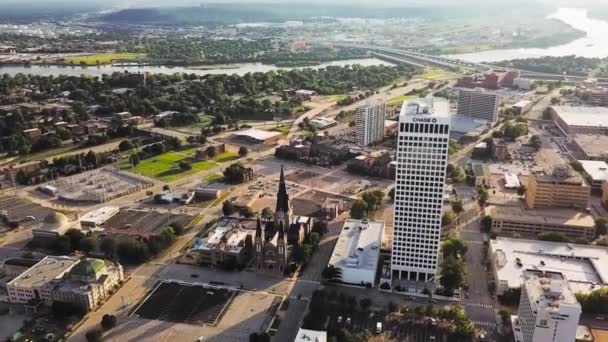 Tulsa Drone View Downtown Oklahoma Nanılmaz Manzara — Stok video