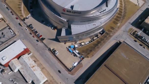 Tulsa Vistas Los Drones Bok Center Centro Ciudad Oklahoma — Vídeo de stock
