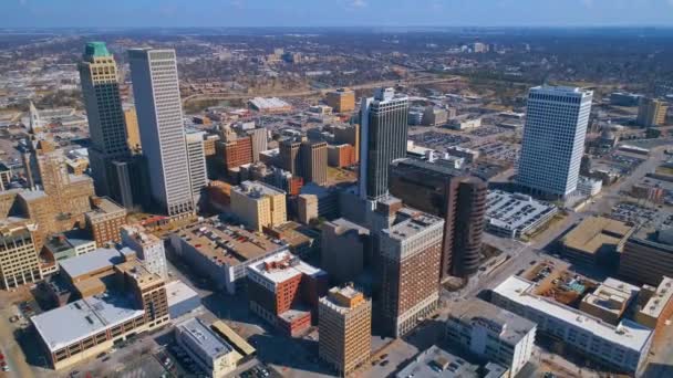 Tulsa Drone View Amazing Landscape Oklahoma Downtown — Stock video